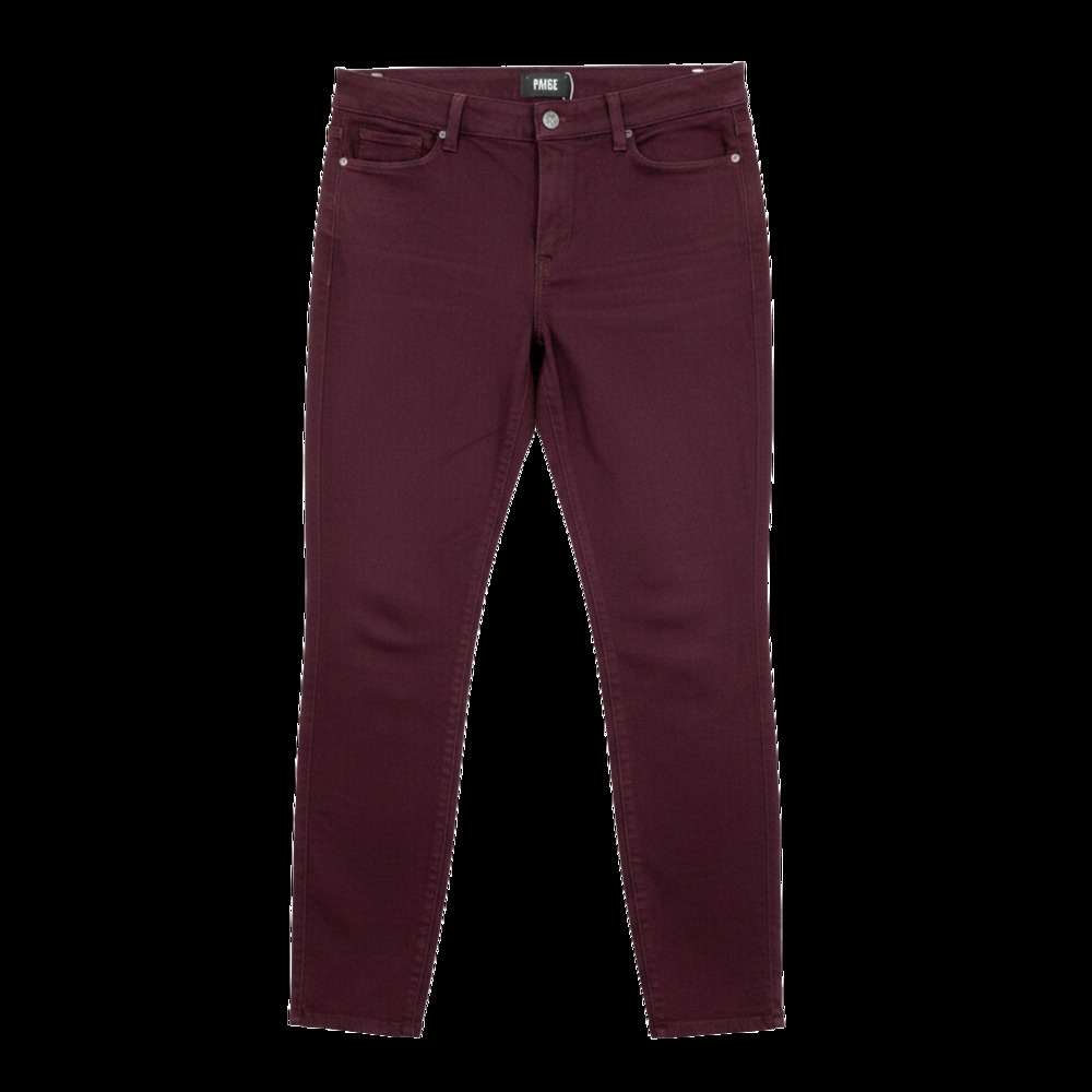 Paige Skinny Burgundy Verdugo Ankle Denim Jeans Size 30